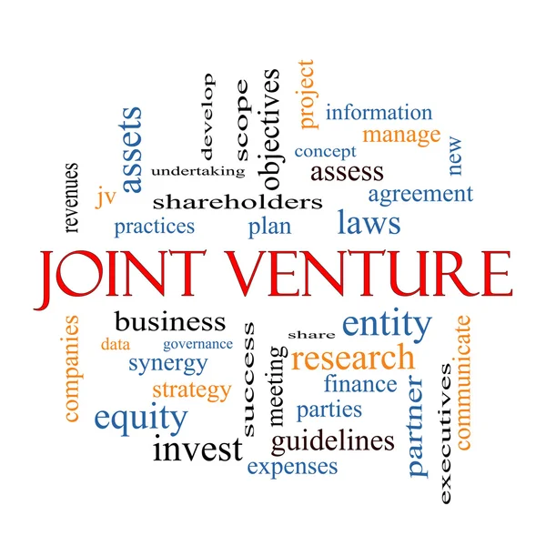 Joint venture woord wolk concept — Stockfoto