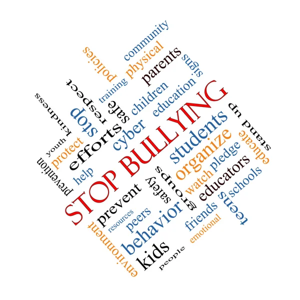 Stop Bullying Word Cloud Concept Angled — Stock Photo, Image