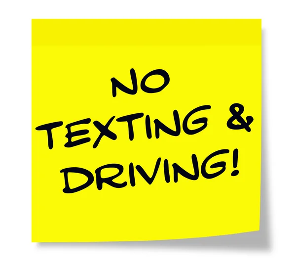 No Texting and Driving Sticky Note — Stock Photo, Image