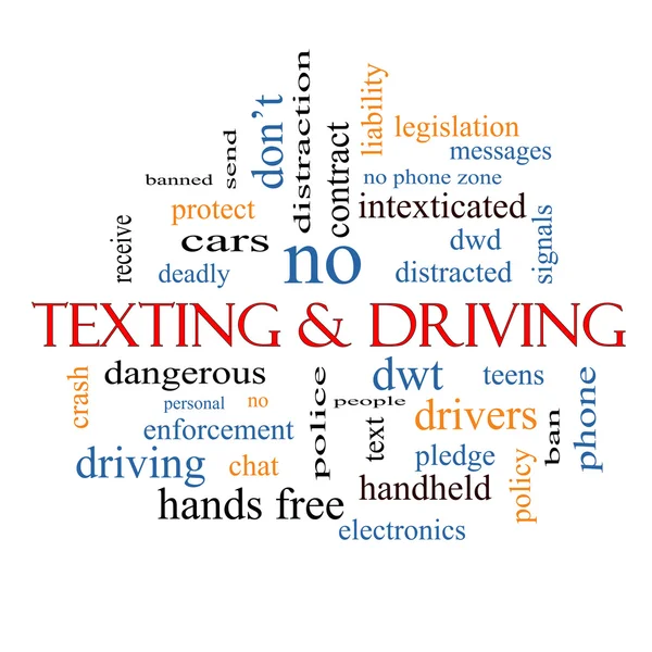 Texting and Driving Word Cloud Concept — Stock Photo, Image