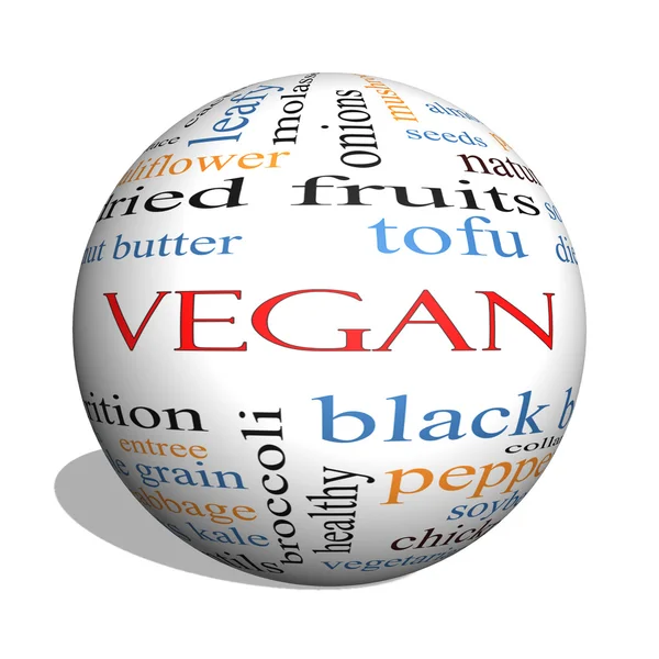 Vegan 3D sphere Word Cloud Concept — Stock Photo, Image