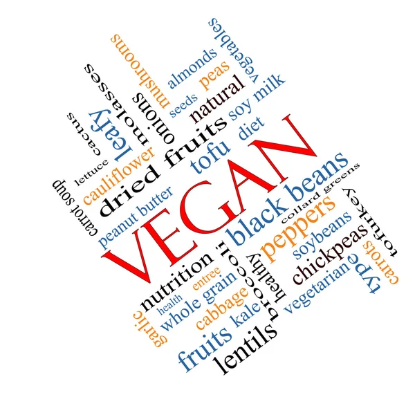 Vegan Word Cloud Concept Angled — Stock Image Vegan Word Cloud Concept Angled Royalty Free Stock Photos