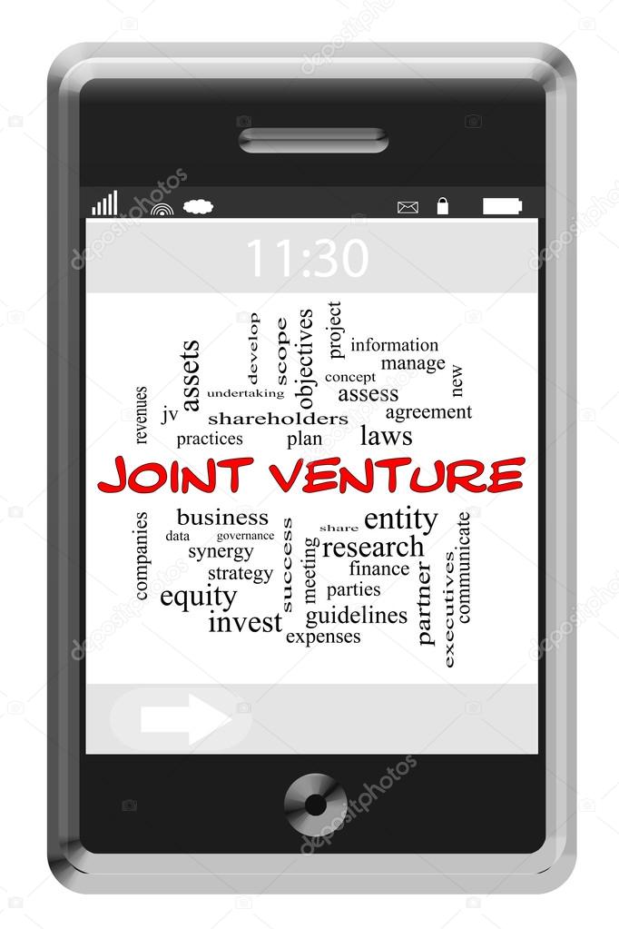 Joint Venture Word Cloud Concept on a Touchscreen Phone