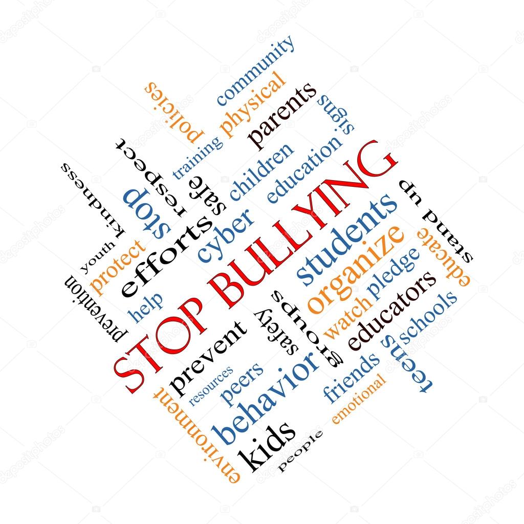 Stop Bullying Word Cloud Concept Angled