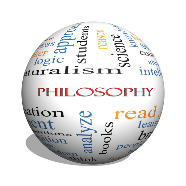 Философия 3D-сфера Word Cloud Concept
