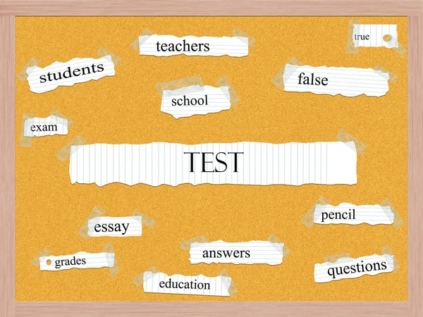 Test Corkboard Word Concept — Stock Photo, Image