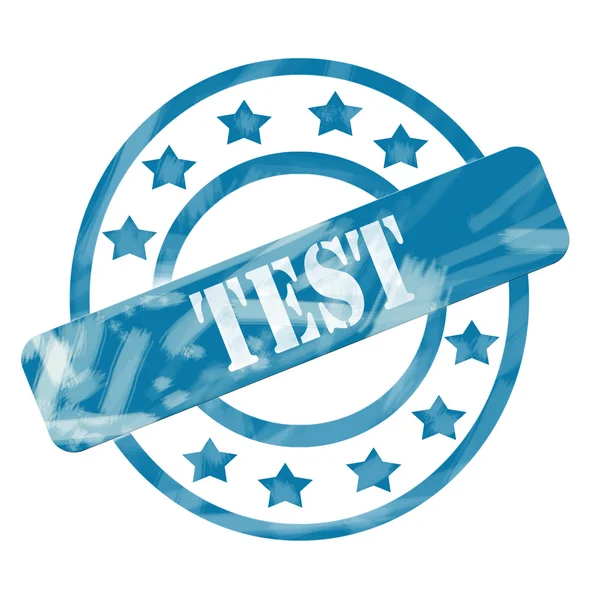 블루 풍 화 테스트 스탬프 동그라미와 별 — 스톡 사진