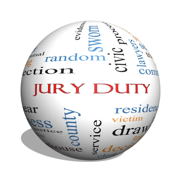 Jury Duty 3D sphere Word Cloud Concept — Stock Photo, Image