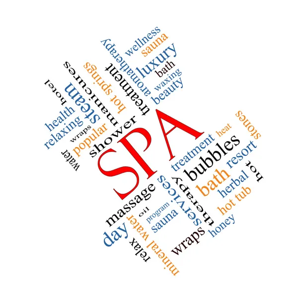 Spa Word Cloud Concept Angled — Stock Photo, Image