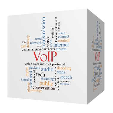 VoIP 3d küp kelime bulutu kavramı