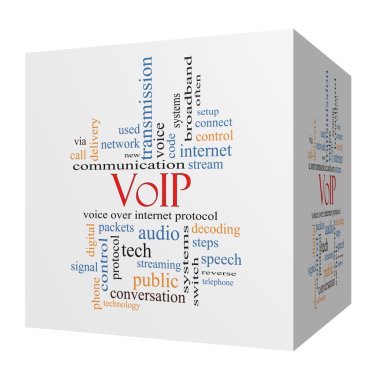 VOIP 3D cube Word Cloud Concept clipart