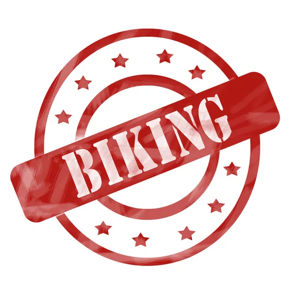 Rode verweerde fietsen stempel cirkels en sterren — Stockfoto