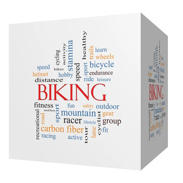 Vélo 3D cube Word Cloud Concept — Photo