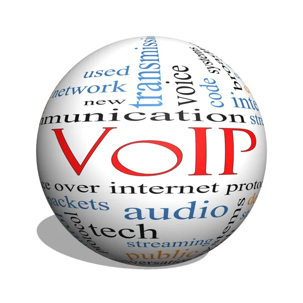 VoIP 3d koule slovo mrak koncepce — Stock fotografie