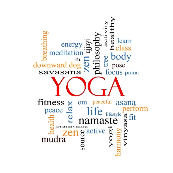 Yoga palabra nube concepto —  Fotos de Stock