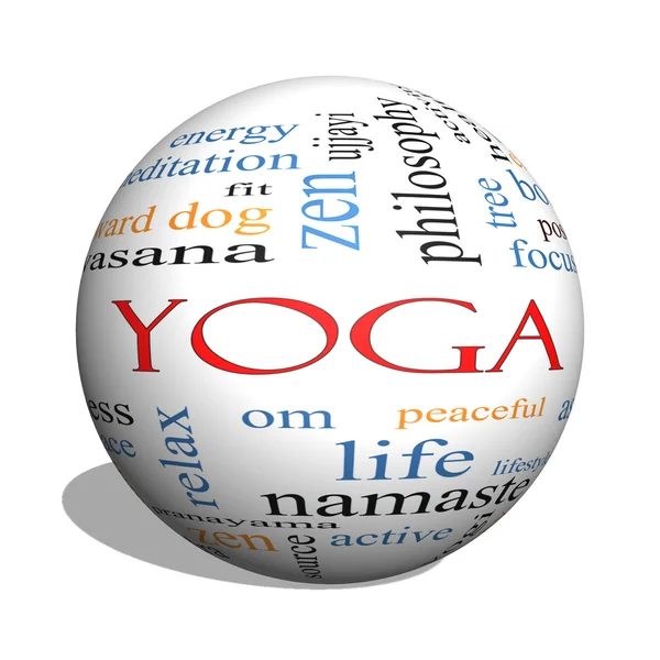 Yoga 3D sphere Word Cloud Concept — Stock Photo, Image