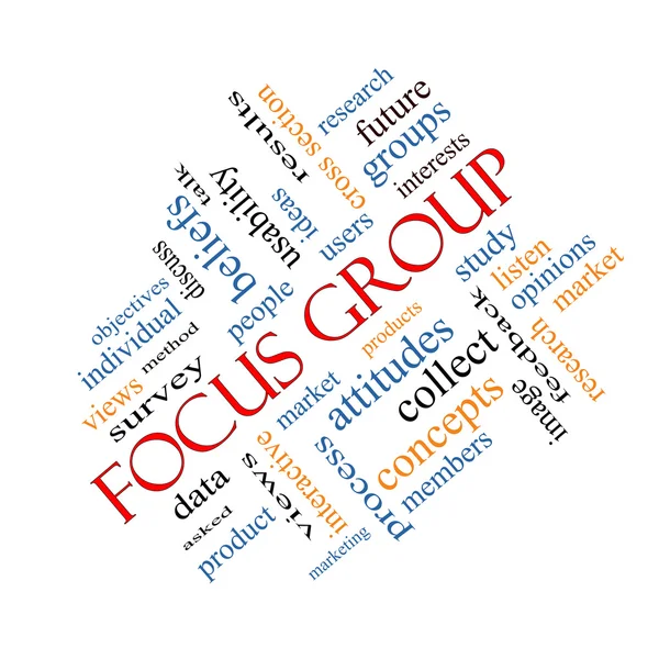 Focus Group Word Cloud Concept Angled — Stock Photo, Image