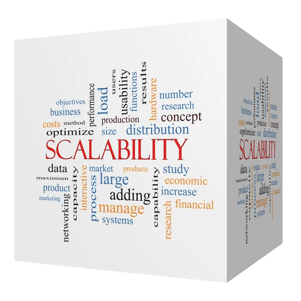 Escalabilidad Cubo 3D Word Cloud Concept — Foto de Stock