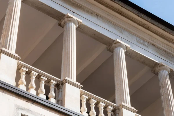 Balcony Surrounded Balustrade Columns Italian Marble — стоковое фото