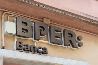 La Spezia, Italy - August 29, 2022 - Bper bank sign on a building in Italy
