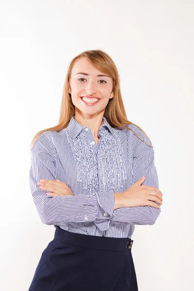 Gelukkige vrouw in het bedrijfsleven — Stockfoto