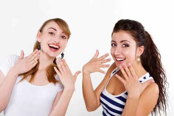 Beautiful women friends happy — Stock Photo, Image