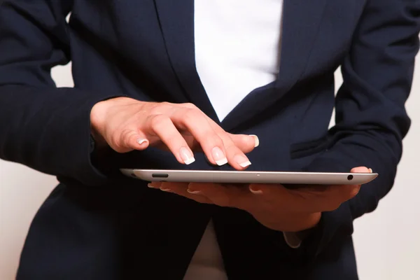 Person Using Modern Tablet Device. — Stock Photo, Image