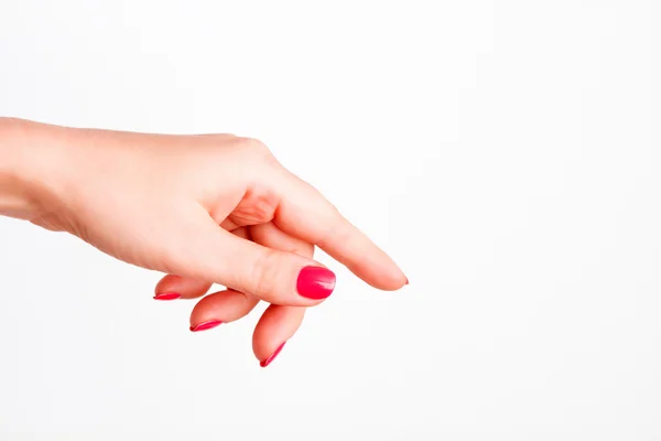 Woman's hand shows the direction — Stock Photo, Image