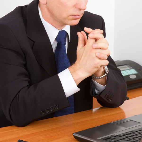 Businessman looking at the monitor — Stock Photo, Image