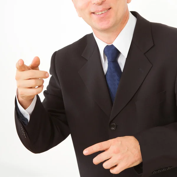 Smiling Businessman points on you. — Stock Photo, Image