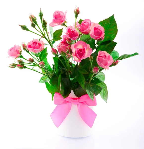 Blumen in einer Vase auf weißem Hintergrund — Stockfoto
