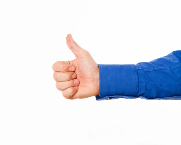 Man's hand showing thumbs up sign — Stock Photo, Image