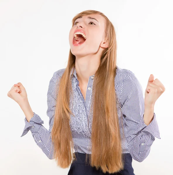 Portrait beautiful business woman in anger — Stock Photo, Image