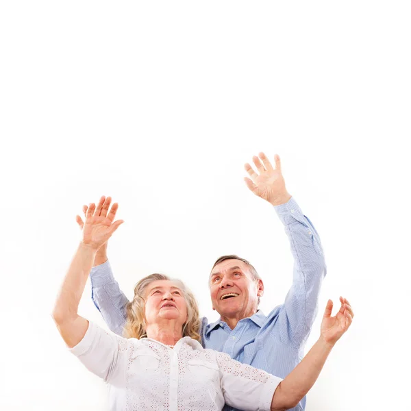 Idős pár élvezi a sikert — Stock Fotó