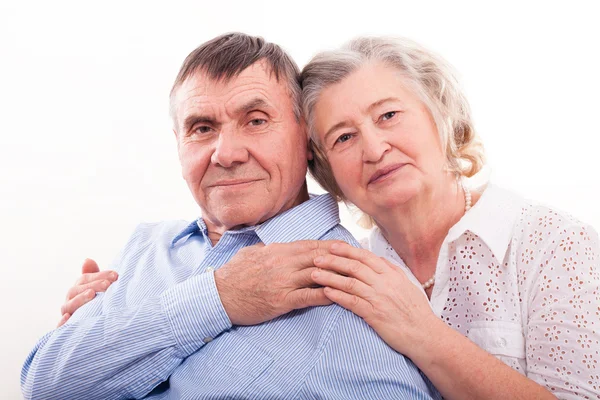 Primer plano retrato de sonriente pareja de ancianos — Foto de Stock