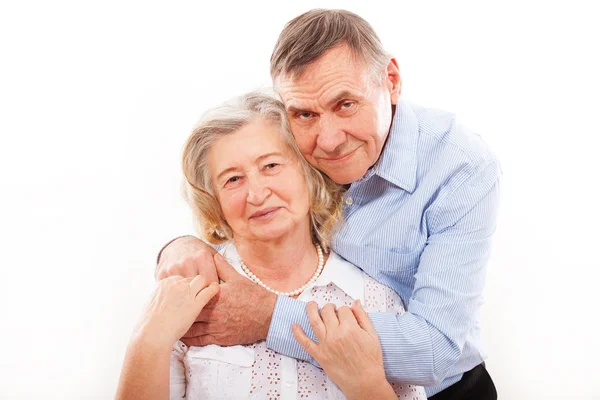 Portrait of smiling elderly couple — Stock Photo, Image