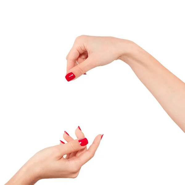 Vrouwen hand geïsoleerd op witte achtergrond — Stockfoto