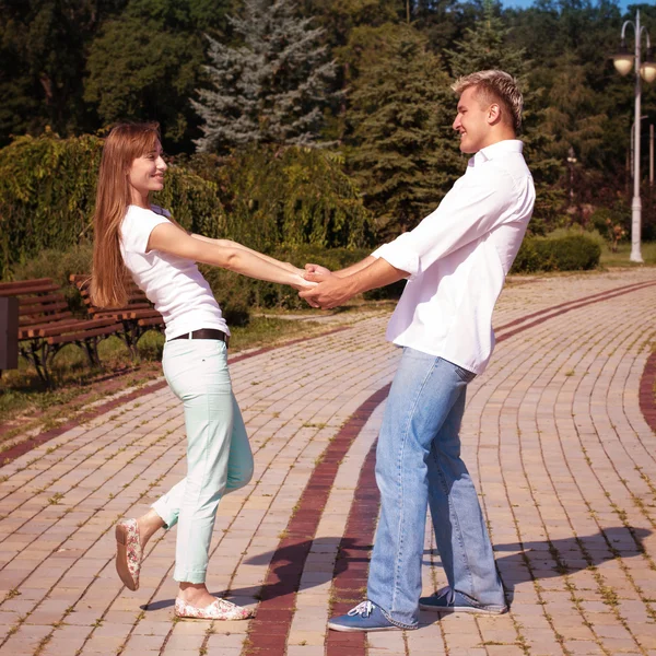 Young couple in love outdoor Royalty Free Stock Photos