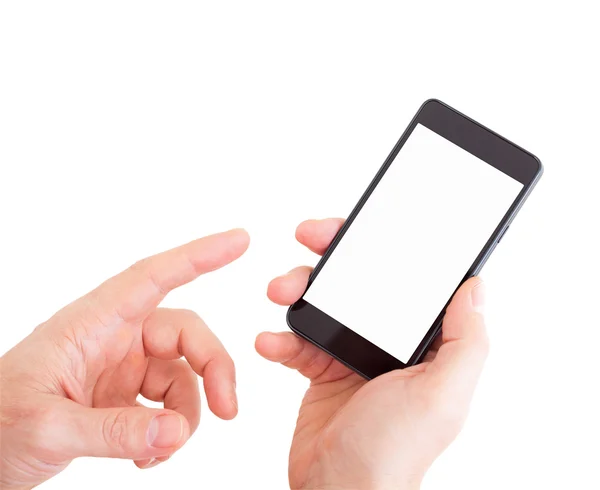 Touch screen mobile phone, in hand — Stock Photo, Image