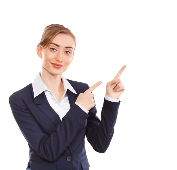 Succesvolle zakenvrouw op zoek en glimlachen — Stockfoto