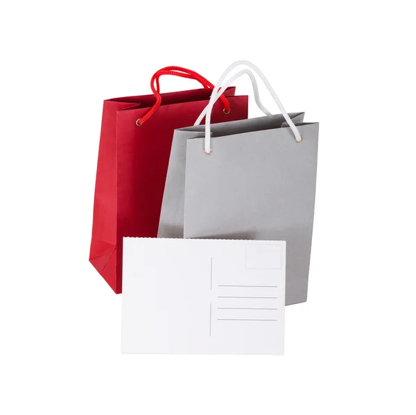 Papers bag with a gift card. — Stock Photo, Image