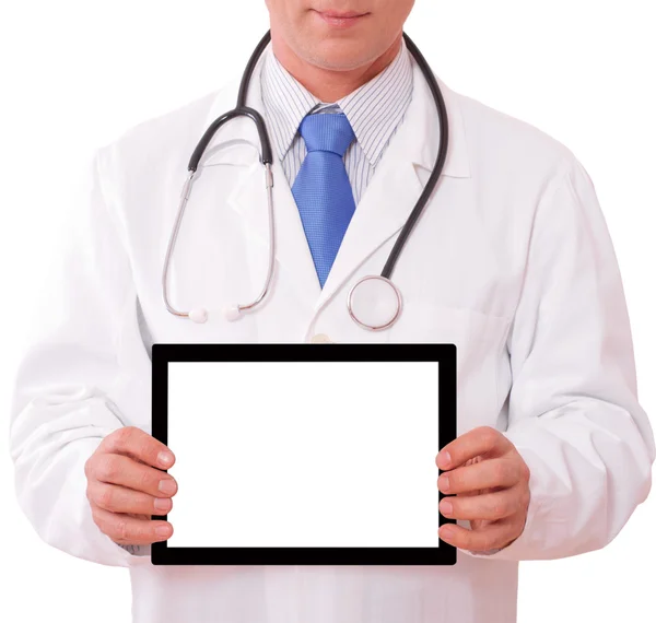 Médico que trabalha com tablet — Fotografia de Stock