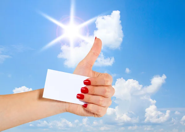 Thumbs up sign of success — Stock Photo, Image