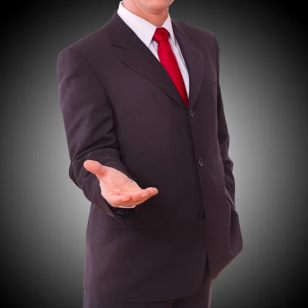 Business man with empty hand — Stock Photo, Image