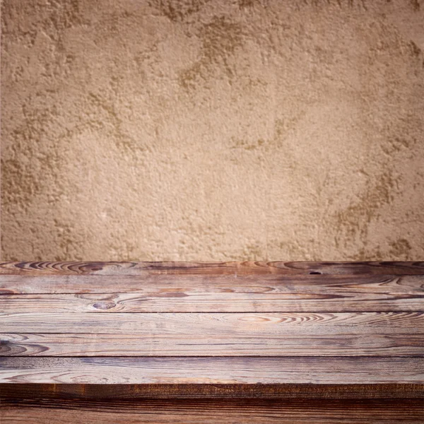 Empty wooden deck table — Stock Photo, Image