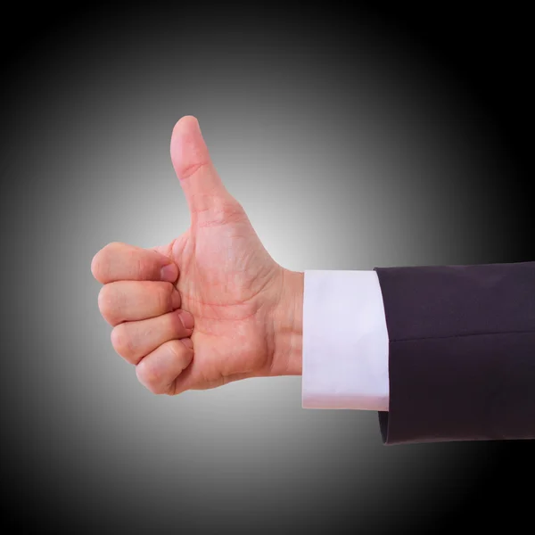 Businessman showing hand sign of success, — Stock Photo, Image