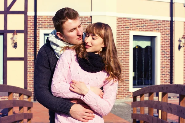 Beautiful Young Couple in Love on nature. — Stock Photo, Image