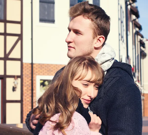 Beautiful Young Couple in Love on nature. — Stock Photo, Image