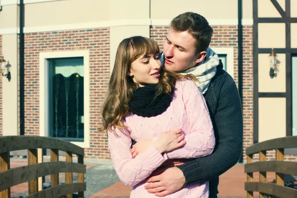 Beautiful Young Couple in Love on nature. — Stock Photo, Image