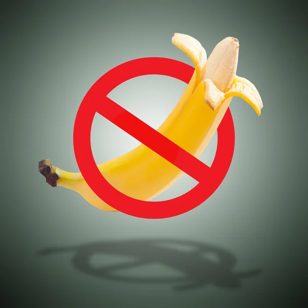 Large banana and measuring tape as image of man's penis — Stock Photo, Image